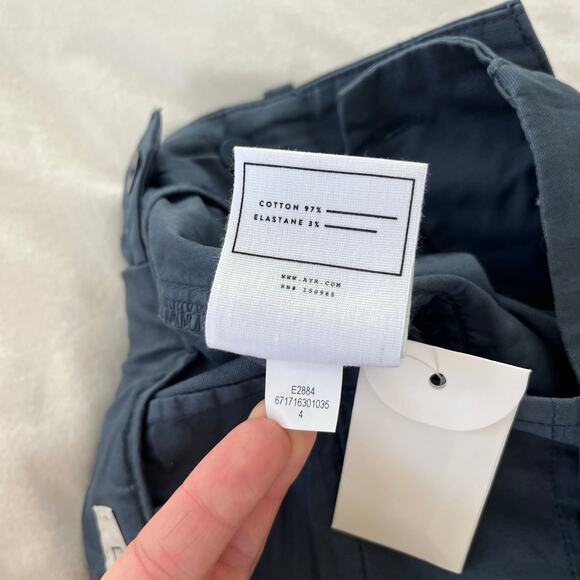 AYR NWT The Bam Prussian Blue Baby Barrel Leg Cotton Pleated Pants, Size 4 - Picture 7 of 14